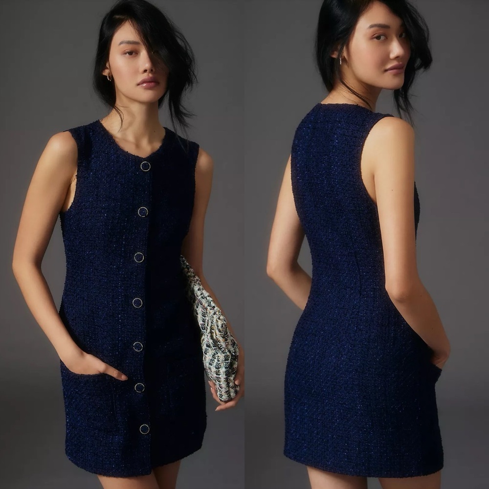 New Anthropologie Endless Rose Tweed Mod Shift Dress